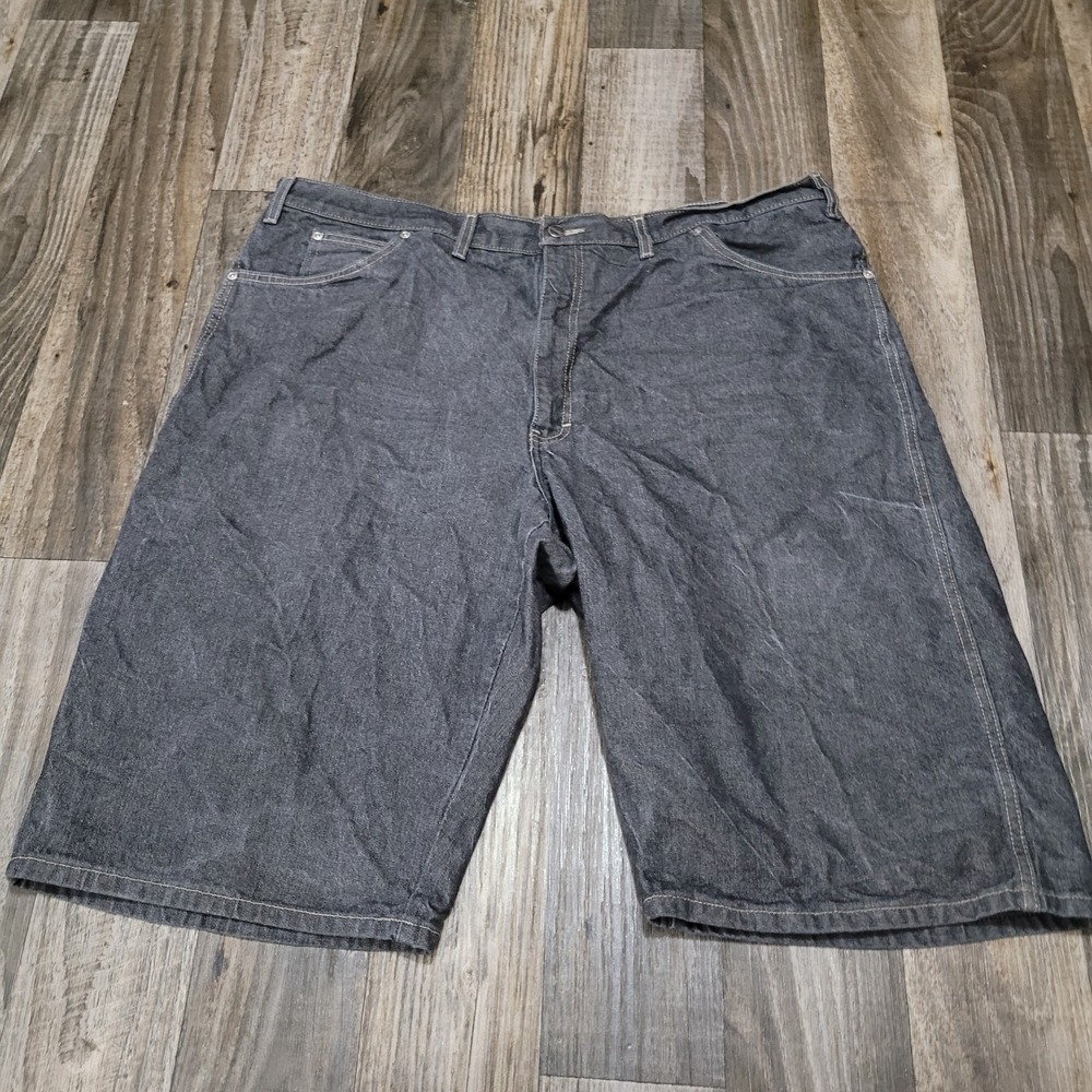Dickies Jean Shorts Mens 44 Gray Wash Denim Jorts Carpenter Wide Baggy Leg